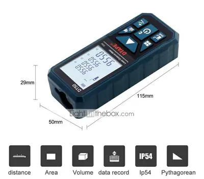 DTAPE DT50 2.0" Backlit LCD Laser Rangefinder Distance Meter photo 10