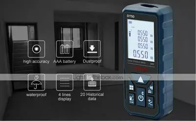 DTAPE DT50 2.0" Backlit LCD Laser Rangefinder Distance Meter photo 6