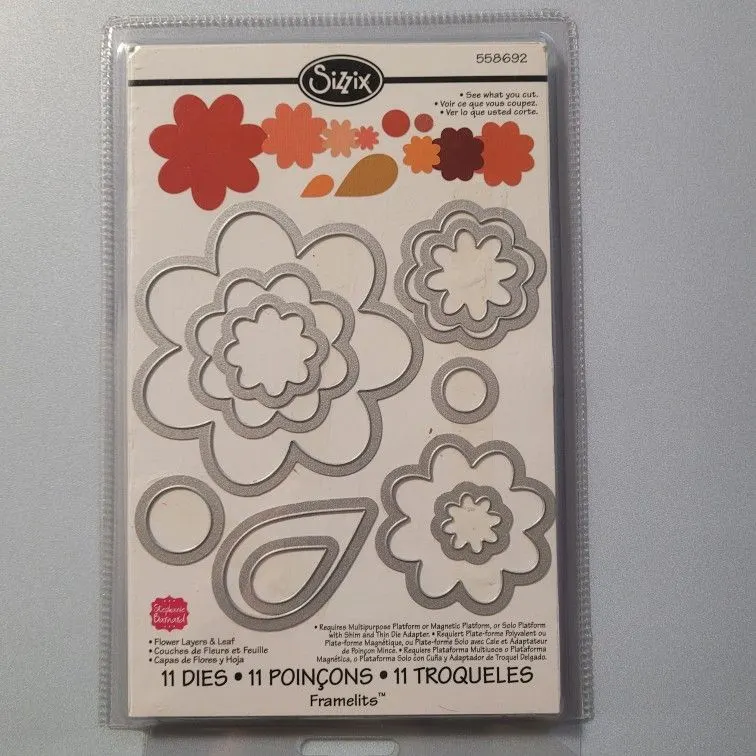 Sizzix Framelits Flowers Layers Die Set, 11 Pieces