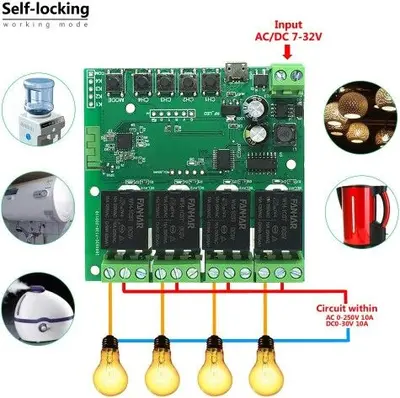 4-Channel WiFi Smart Switch Relay Module, Tuya/Smart Life photo 7