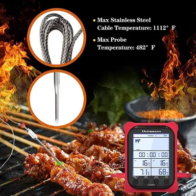 Dual-Probe Digital Grill and Meat Thermometer with Timer, 3.6" LCD photo 7