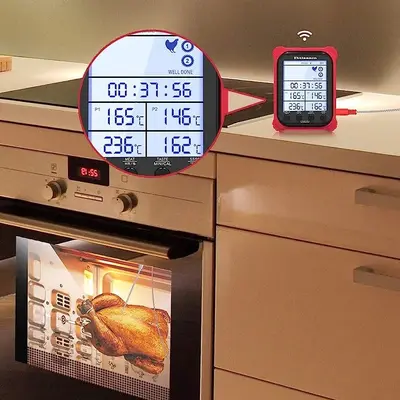 Dual-Probe Digital Grill and Meat Thermometer with Timer, 3.6" LCD photo 6