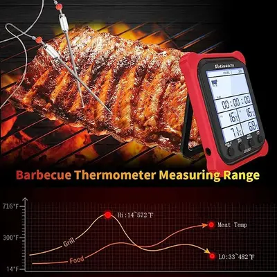 Dual-Probe Digital Grill and Meat Thermometer with Timer, 3.6" LCD photo 4