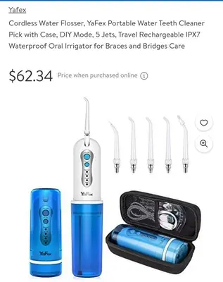 YaFex Cordless Portable Water Flosser with Case, 5 Jets photo 2