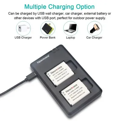 Dual USB Charger for Nikon EN-EL19 and Canon BP-511 Batteries photo 2