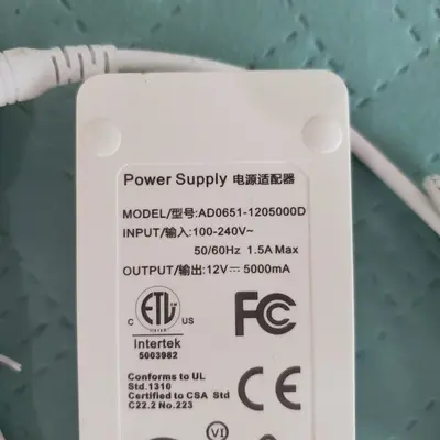 12V 5A DC Power Adapter, 5.5 x 2.1 mm photo 2
