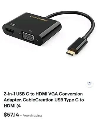 CableCreation USB-C to Dual HDMI and VGA Splitter Adapter photo 9