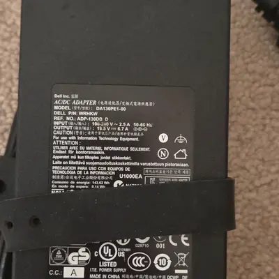 Genuine Dell 19.5V 6.7A 130W AC Adapter, 7.4 mm, WRHKW DA130PE1-00 photo 2