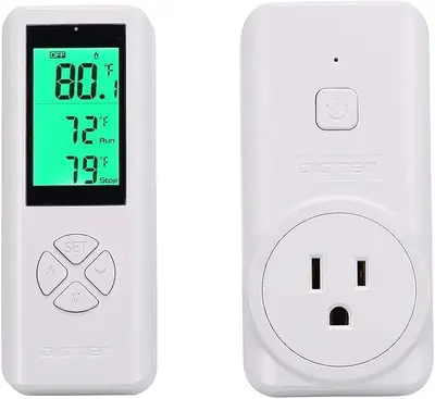 Wireless Plug-In Thermostat Outlet for Heating and Cooling, Remote Control photo 1