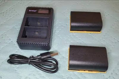 2-Pack Replacement Canon LP-E6/LP-E6N Batteries with Charging Dock