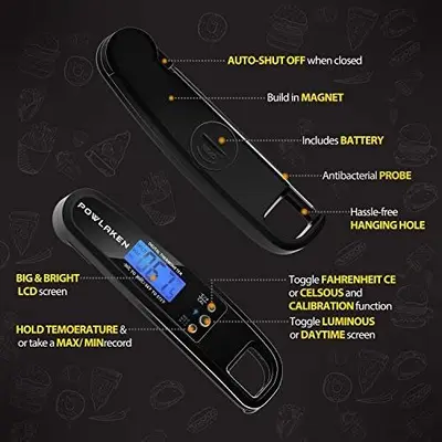 Powlaken Instant-Read Digital Food Thermometer for Grill photo 4