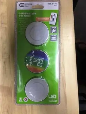 Commercial Electric 3-Light LED Color-Changing Puck Lights