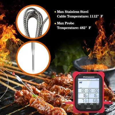 Dual-Probe Digital Meat Thermometer with Timer and Backlit LCD photo 6