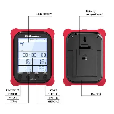 Dual-Probe Digital Meat Thermometer with Timer and Backlit LCD photo 4