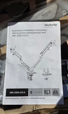 Workrite JIBE-2SDA-CCG-X Dual Articulating Monitor Arm photo 4