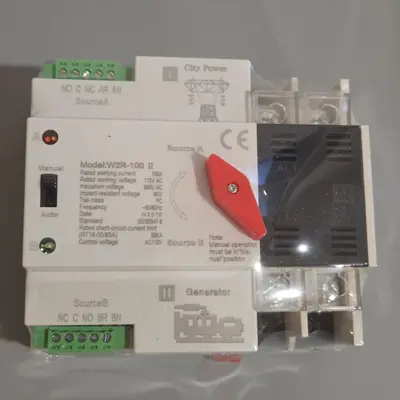 W2R-100 Dual Power Automatic Transfer Switch, 100A