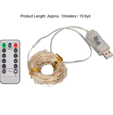 USB LED Copper Wire Fairy String Lights with Remote photo 3
