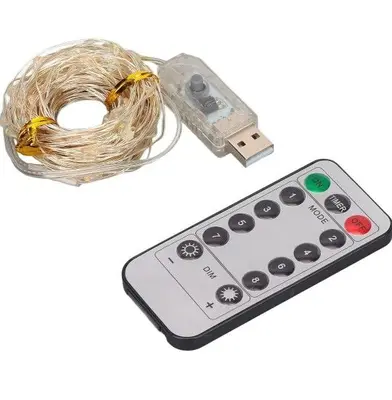 USB LED Copper Wire Fairy String Lights with Remote