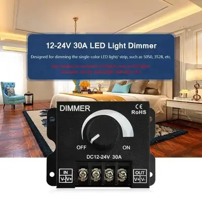 DC 12-24V LED Dimmer Switch, 30A 360W, Adjustable photo 5