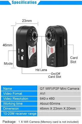 Mini WiFi Spy Camera with Infrared Night Vision, DVR Nanny Cam photo 5