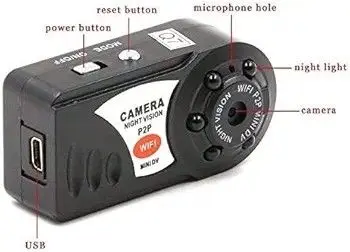 Mini WiFi Spy Camera with Infrared Night Vision, DVR Nanny Cam