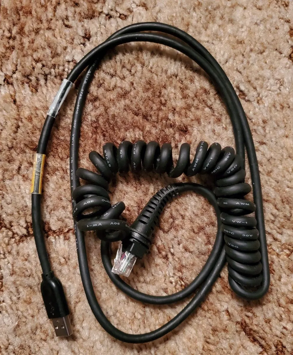HSM CBL-500-300-C00 USB Coiled Barcode Scanner Cable