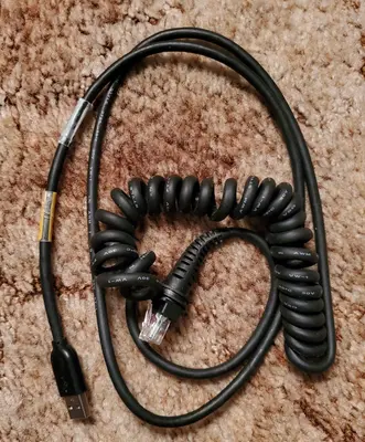 HSM CBL-500-300-C00 USB Coiled Barcode Scanner Cable