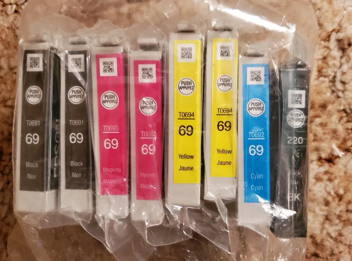 Epson T0691-T0694 Ink Cartridges: Black, Cyan, Magenta, Yellow