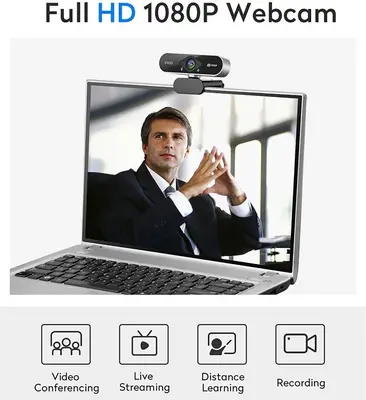 IFROO FHD 1080P Webcam with Microphone, No Fisheye photo 5
