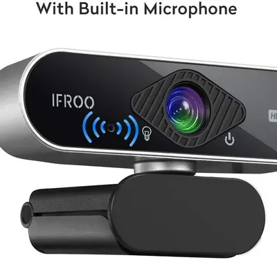 IFROO FHD 1080P Webcam with Microphone, No Fisheye photo 4