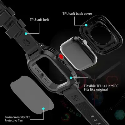 SHELLBOX IP68 Waterproof Case for Apple Watch SE and Series 4-6 photo 6