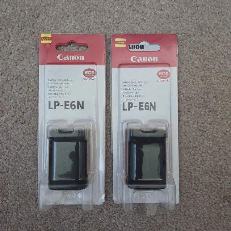 Canon LP-E6N Battery 2-Pack for EOS 60D, 70D, 80D, 5D Mark II/III/IV
