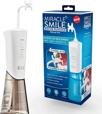 Miracle Smile Cordless Water Flosser with H-Shaped Head and 4 Jets photo 3