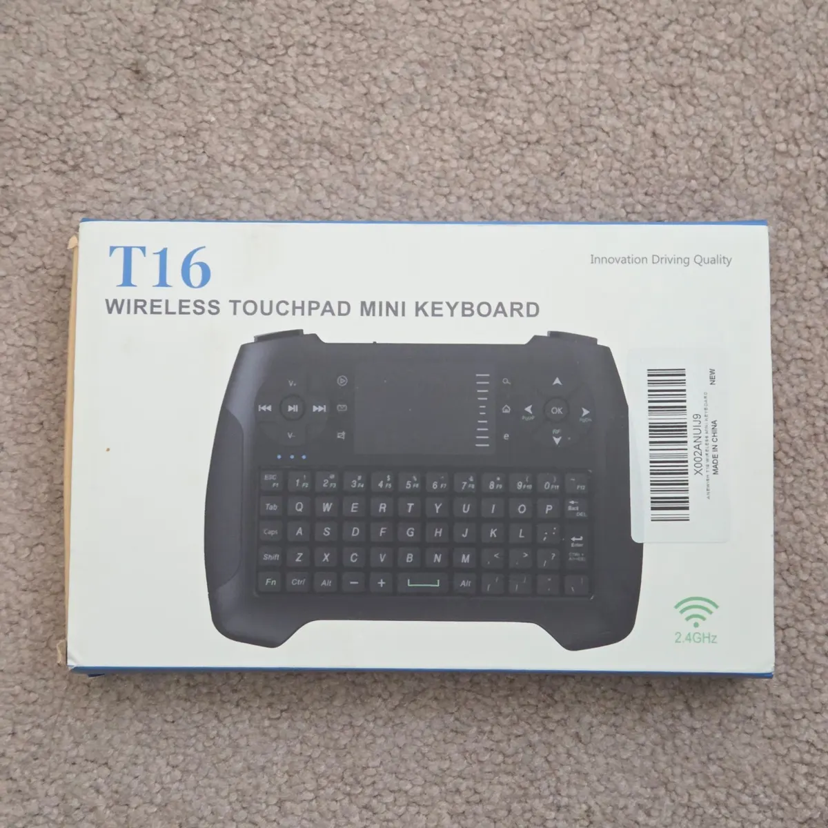 T16 2.4GHz Wireless Mini Keyboard with Touchpad, USB Receiver