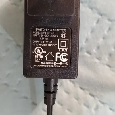 15V 1A AC/DC Power Adapter, 3.5mm Tip photo 2