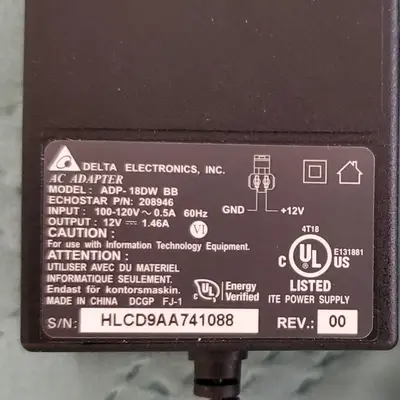 Delta ADP-18DW 12V DC 1.46A Power Supply Transformer photo 2
