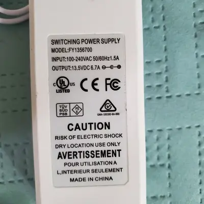13.5V 6.7A AC Power Supply, 5.5mm Connector photo 2