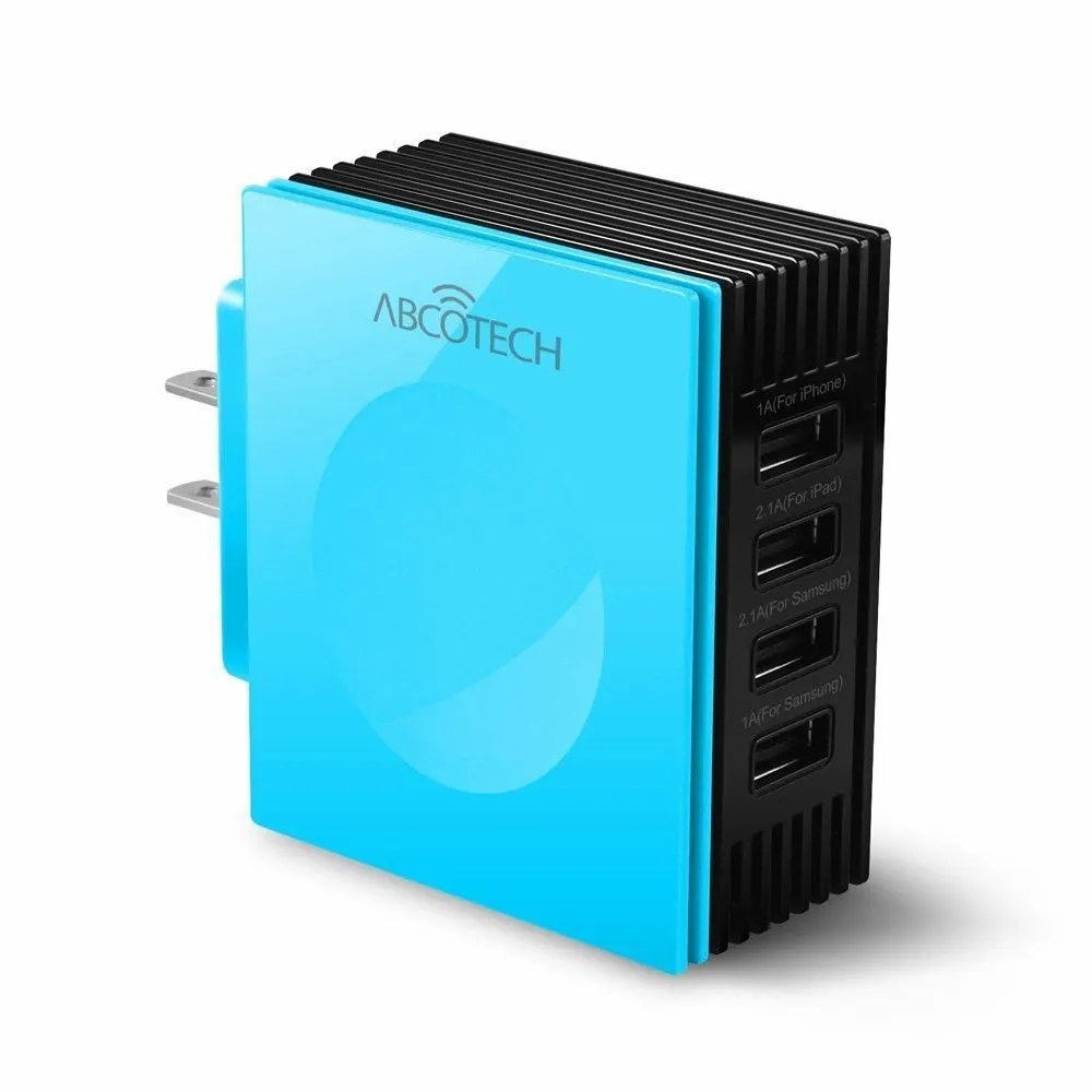Abco Tech 4-Port USB Multiple Charger for iPhone, iPad and Samsung