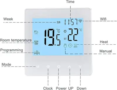 3A Wi-Fi Smart Programmable Thermostat for Underfloor Heating photo 7