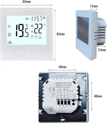3A Wi-Fi Smart Programmable Thermostat for Underfloor Heating photo 8