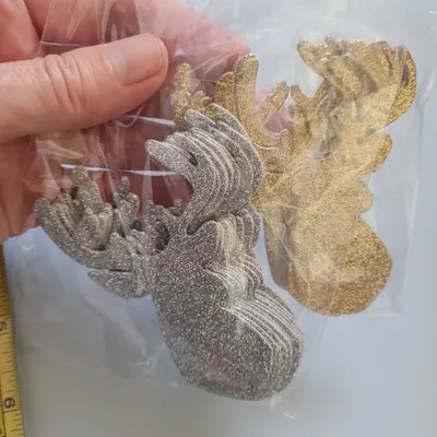 Gold and Silver Paper Deer Cutouts, 24 Pieces photo 3