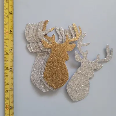 Gold and Silver Paper Deer Cutouts, 24 Pieces