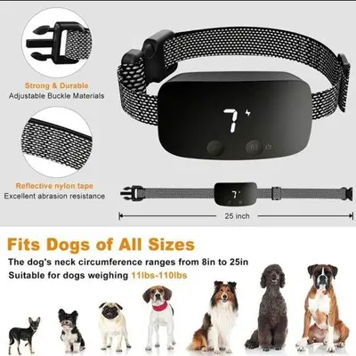 NBJU Rechargeable Anti-Bark Dog Collar, 7 Adjustable Levels photo 6