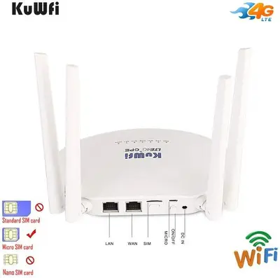 KuWFi CPE812 4G LTE Router, Cat6 300Mbps, SIM Slot photo 7