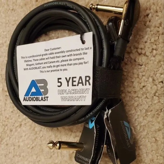 Audioblast HQ-1 Ultra-Flexible Dual-Shielded Cables, 3 ft, 2 Units