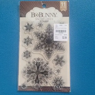 Bo Bunny Stamp Set: Bicycle, Sentiments, Snowflakes photo 2