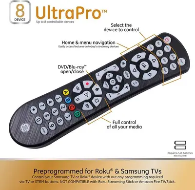 GE Backlit Universal Remote for Samsung, Vizio, LG, Sony, Roku, Apple TV photo 4