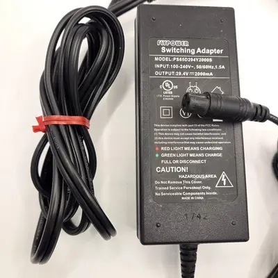 Flypower 29.4V 2A Charger for 24V Scooters and E-Bikes