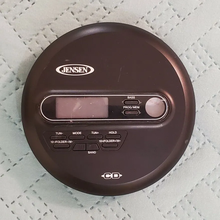 Jensen Slim Personal CD/MP3 Player with AM/FM Radio and LCD