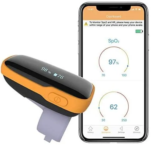 Wellue WearO2 Wearable Pulse Oximeter with Bluetooth App